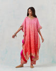 Pink Shaded Kaftan Set