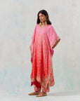 Pink Shaded Kaftan Set