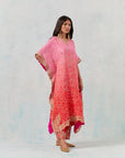 Pink Shaded Kaftan Set