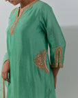 Aqua Mint Gota & Marrori Work Kurta Set I