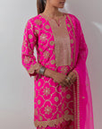 Fuchsia Pink Gota & Marrori Work Kurta Set VIII