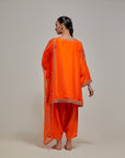 Orange Gota & Marrori Work Kurta Set I
