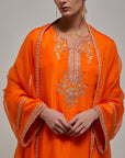 Orange Gota & Marrori Work Kurta Set II