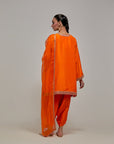 Orange Gota & Marrori Work Kurta Set II