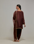 Brown Gota & Marrori Work Kurta Set II
