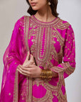 Fuschia Pink Georgette Sharara Set - Ready to Ship