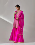Fuschia Pink Georgette Sharara Set