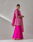 Fuschia Pink Georgette Sharara Set