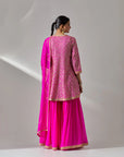 Fuschia Pink Georgette Sharara Set
