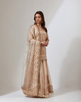 Ivory Marori And Gota Embroidered Sharara Set