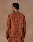 Ochre Jamawar Nehru Jacket Set | East