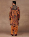 Ochre Mustard Jamawar Kurta Set | East