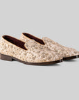 Pearl Ivory Embroidered Loafers