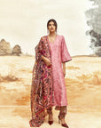 Classic Kurta Set with Churidaar - Pink 1
