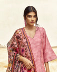 Classic Kurta Set with Churidaar - Pink 2