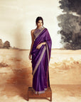 Classic Saree Set with Halter - Purple 1