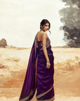 Classic Saree Set with Halter - Purple 3
