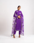 Purple Multi Polka Pant Kurta Set