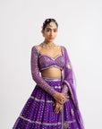 Purple Multi Tier Multi Color Lehenga Set