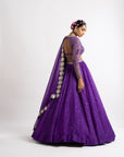 Purple Silk Organza Lehenga Set