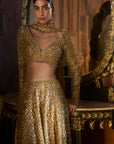 Gold Slit Skirt Set