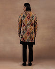 Taupe - Multihued Ikat Sherwani Set