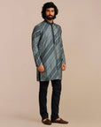 Teal Blue Chevron Kurta