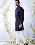 Midnight Blue Sherwani Set