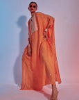 orange embellished summer silk kaftan