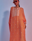 orange embellished summer silk kaftan
