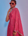 one shoulder kurta with drape pants