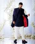 Midnight Blue Sherwani Set