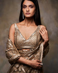Gold Sequin Saree