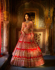 Red Multi-Tiered Lehenga Set - Ready to Ship