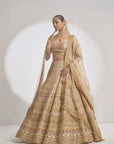 Cream Gold Zardozi Lehenga Set