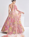 Multi-Coloured Floral Lehenga Set