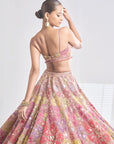Multi-Coloured Floral Lehenga Set