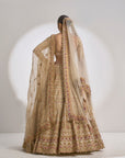 Cream Gold Zardozi Lehenga Set