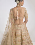 Cream Gold Zardozi Lehenga Set