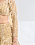 Gold Sequin Lehenga Set