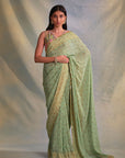 Green Rose Saree