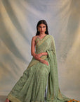 Green Rose Saree
