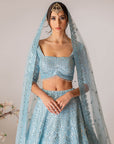 Blue Embroidered Lehenga Set