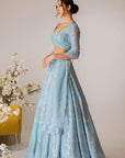 Blue Embroidered Lehenga Set