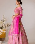 Hot Pink Embroidered Lehenga Set