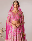 Hot Pink Embroidered Lehenga Set