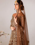 Gold Antique Embroidered Gown- Ready To Ship