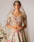 Mint Green Embroidered Lehenga Set