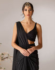 Black Tonal Draping Saree