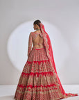 Red Multi-Tiered Lehenga Set - Ready to Ship